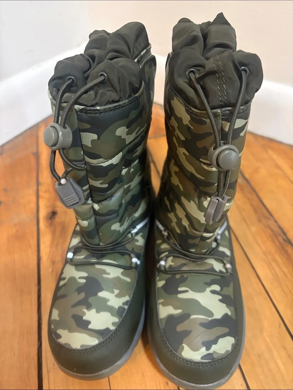 Lands' End Kids Camo Insulated Snow Boots - Olive Green, Size 3M